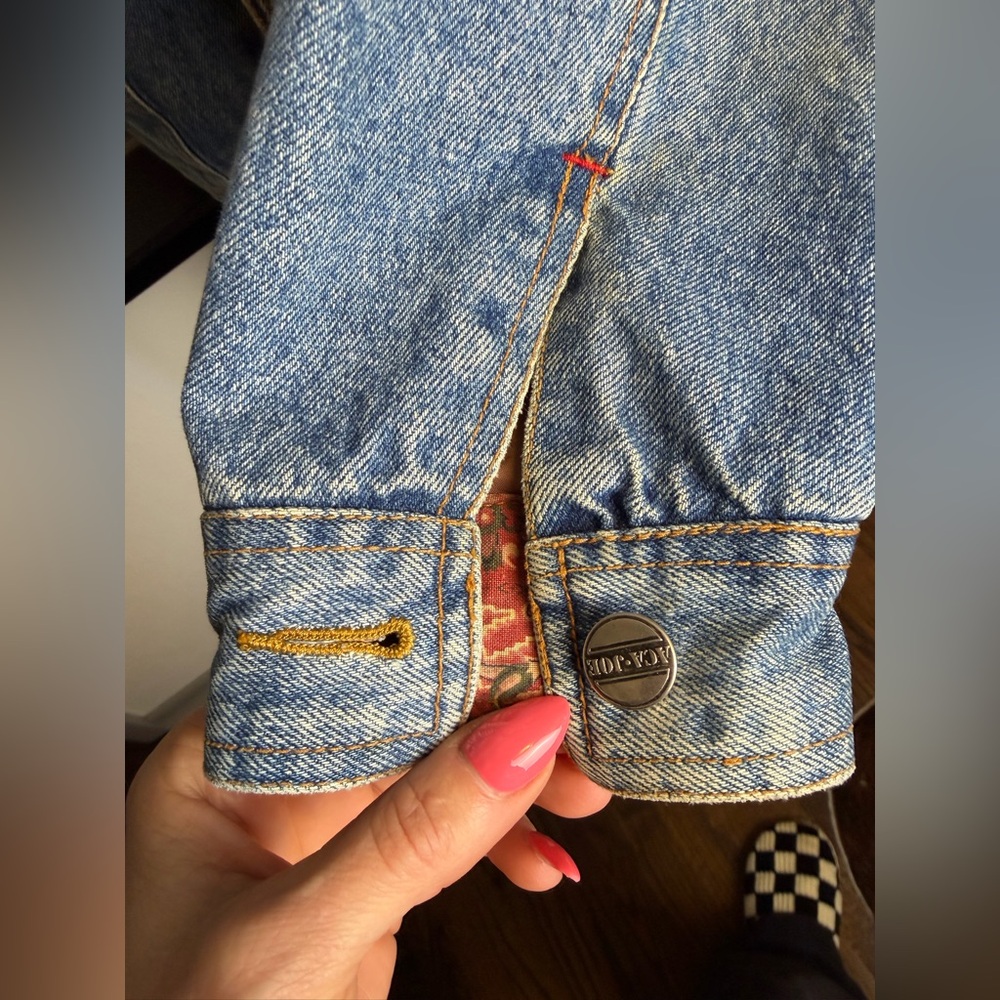 Vintage 1980s ACA-JOE Denim Trucker Jacket Fabric Lined Men's S-M Hong-Kong - Picture 11 of 16